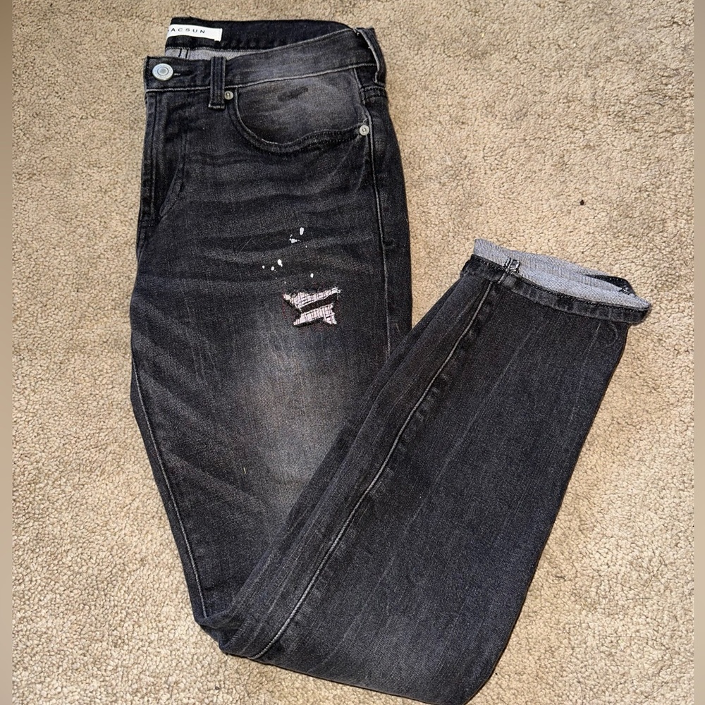 PACSUN Black Ripped Jeans
